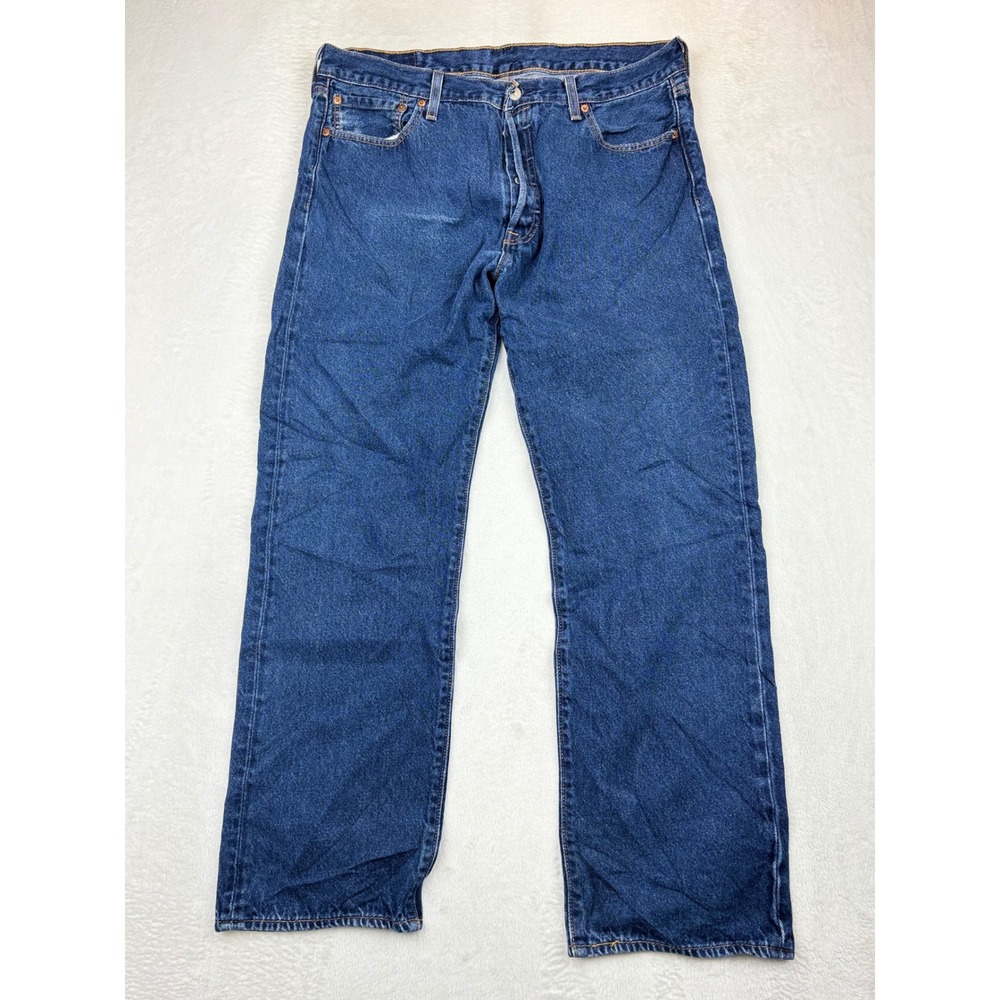 Levis 501 Mens‎ 36x30 Medium Wash Blue Vintage Inspired Festival Grunge  Jeans